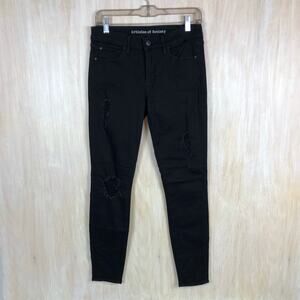 Articles Of Society Black Mid Rise Distressed Casual Skinny Edgy Denim Jeans 28